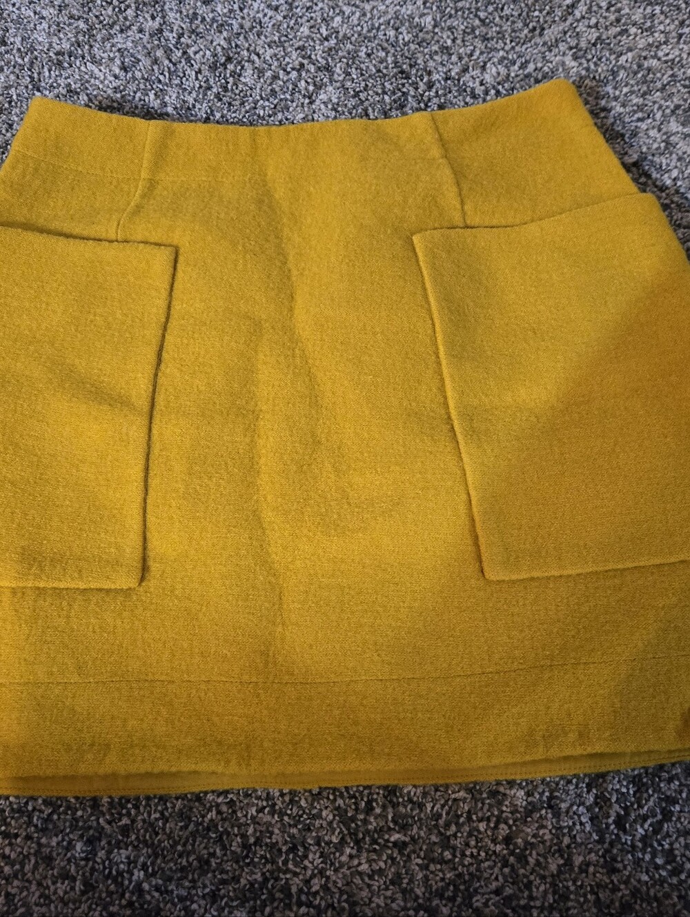 COS Boiled Wool Yellow A-Line Mini Skirt 38/S